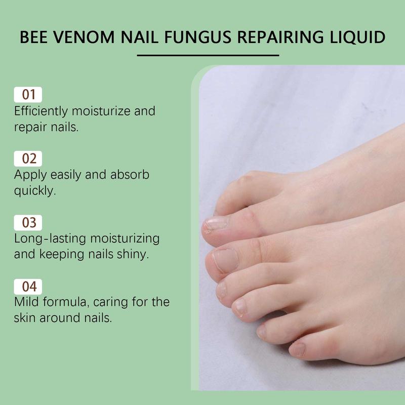 Bee Venom Nail Fungus Treatment, 3 Counts set Nail Strengthening Serum, Nail Care Product for Men and Women