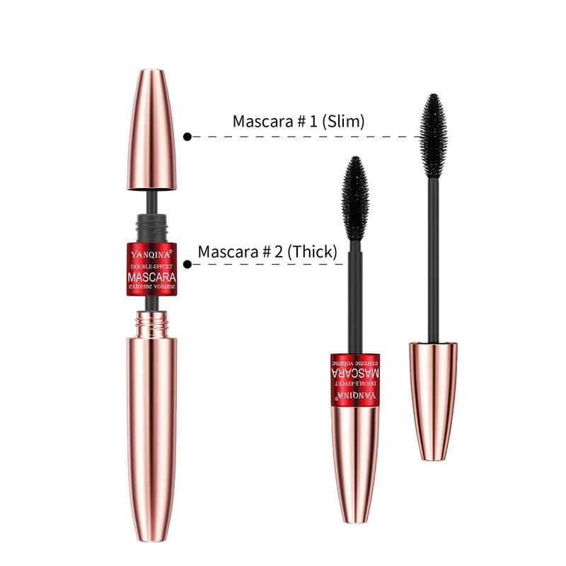 Double-head Long Lasting Mascara Eyelash Comb Kit, 1 Set Eyelashes Lengthening Curling Mascara Stick, Professional Enhancement Makeup Product