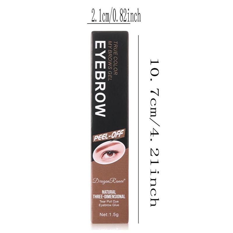 Peel off Eyebrow Dyeing Gel, 1 Count Waterproof Natural Color Tear off Eyebrow Tinted Gel, Brown Color Tone Eye Makeup Product for Women & Girls, Eye Brow Cosmetic Product