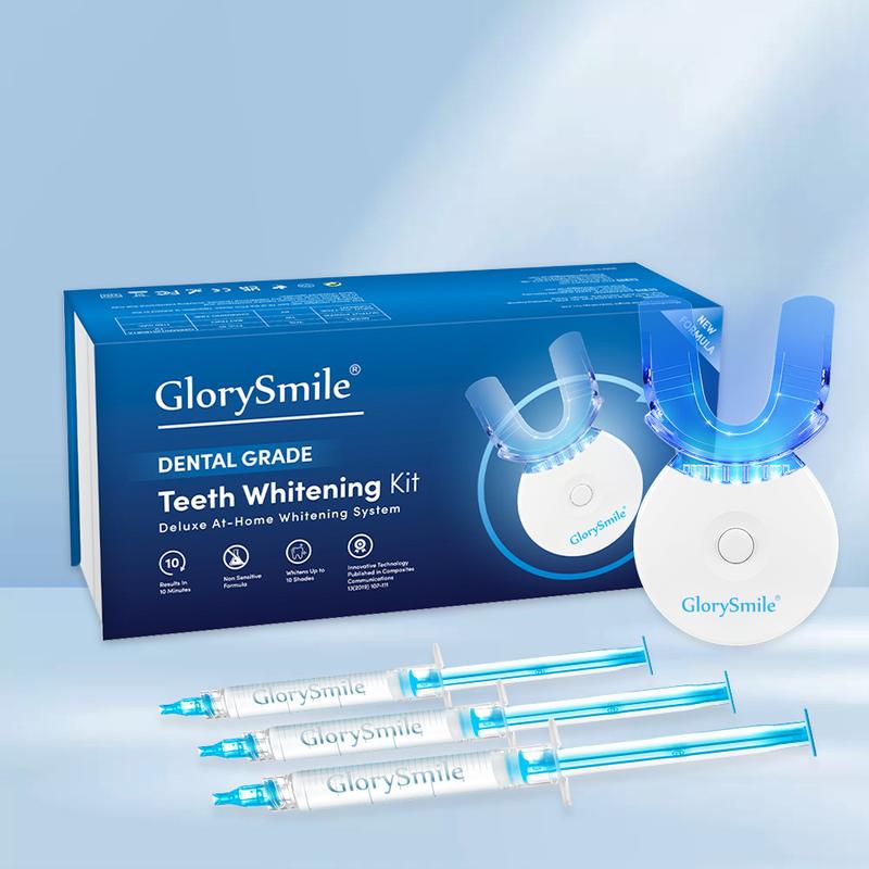 GlorySmile Teeth Whitening Kit, LED Accelerator Light, 35% Carbamide Peroxide Teeth Whitening Gel, 20+ Whitening Treatments, (2) 5mL Whitening Gel Syringes, Whiten Teeth Faster Adjustable Snap-On blanqueador  dental