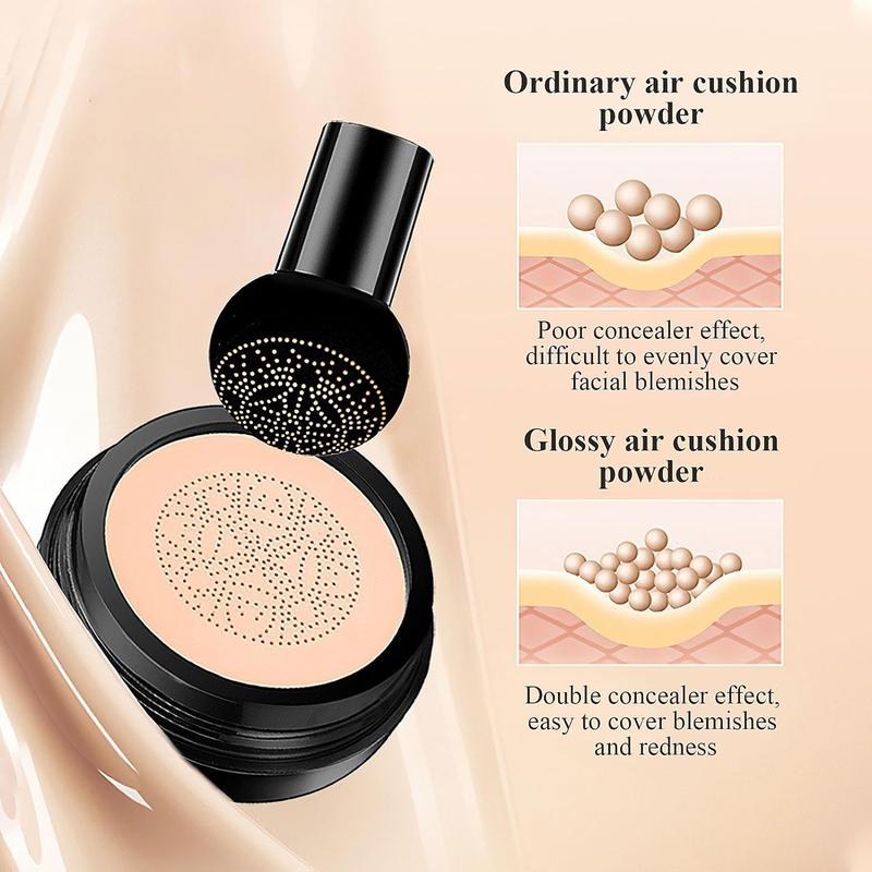 Air Cushion CC Cream - BB Cream Face Makeup Foundation for Mature Skin Moisturizing Concealer Brightening Long-lasting Even Skin Tone Suitable for All Skin Types Natural Color