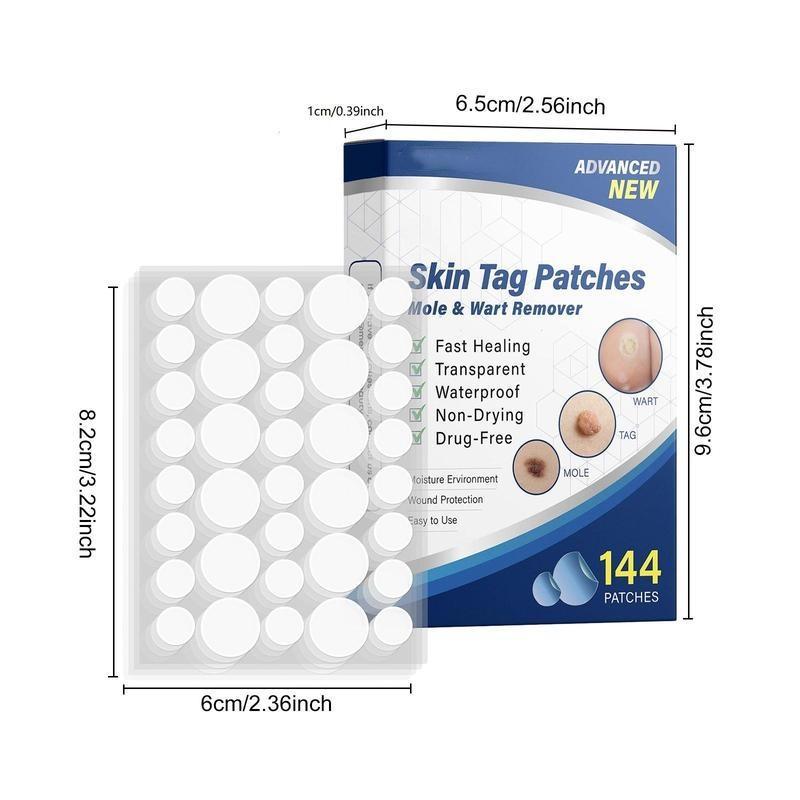 1 Box(144 Patches) Skin Tag Cover Patches, Mole & Wart Remover, Acne Pimple Patch for Covering Zits and Blemishes