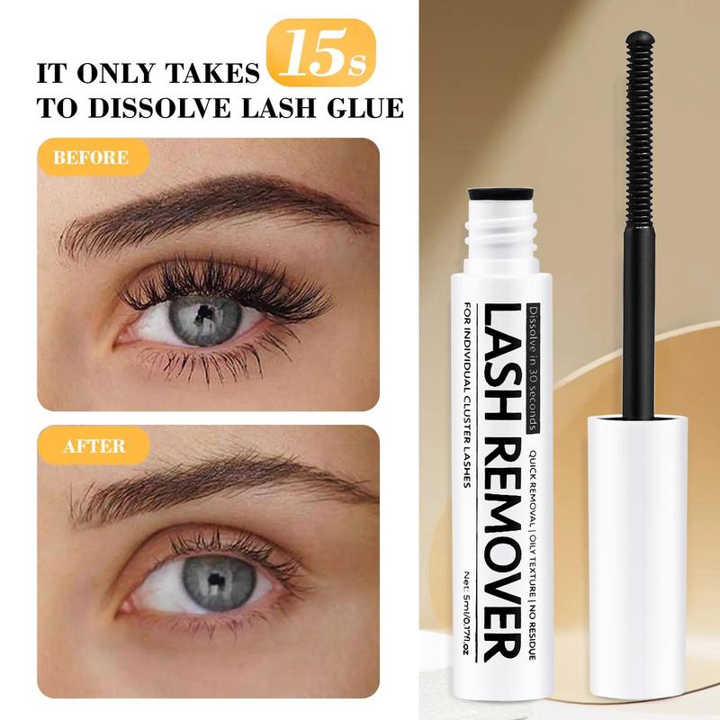 Multi-function Gentle Lash Clusters Glue for Eyelashes Extensions, Summer Eyelash Tools Including 1 Lash Glue & 1 Lash Remover Oil, Flawless Eye Cosmetic, Lash Bond and Seal Eyelash Cluster Glue, Lashes Extension Kit, Christmas Gift