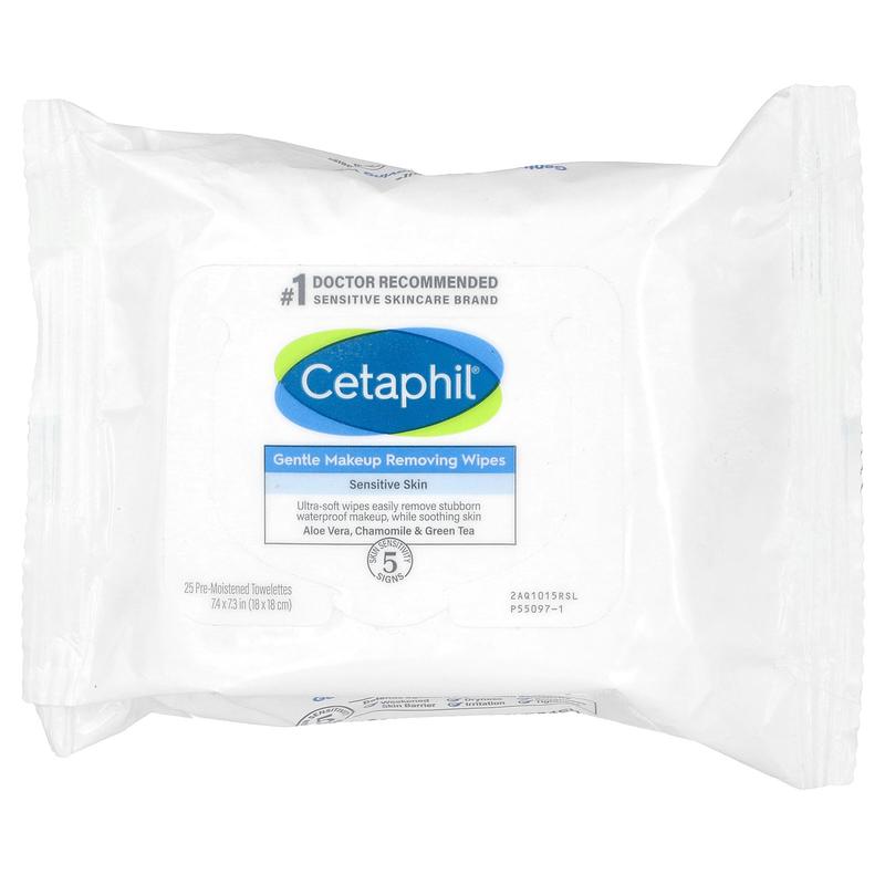 Cetaphil Gentle Makeup Removing Wipes, 25 Pre-Moistened Towelettes