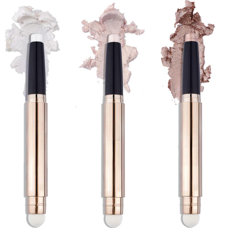 3 Pack Eye Shadow Stick Cosmetics Eye Highlighter Stick Waterproof Eye Shadow Crayon Pencil with Soft Blending Stick, Glitter Eye Shadow Pencil Set for Eye Makeup (#1#2#3)