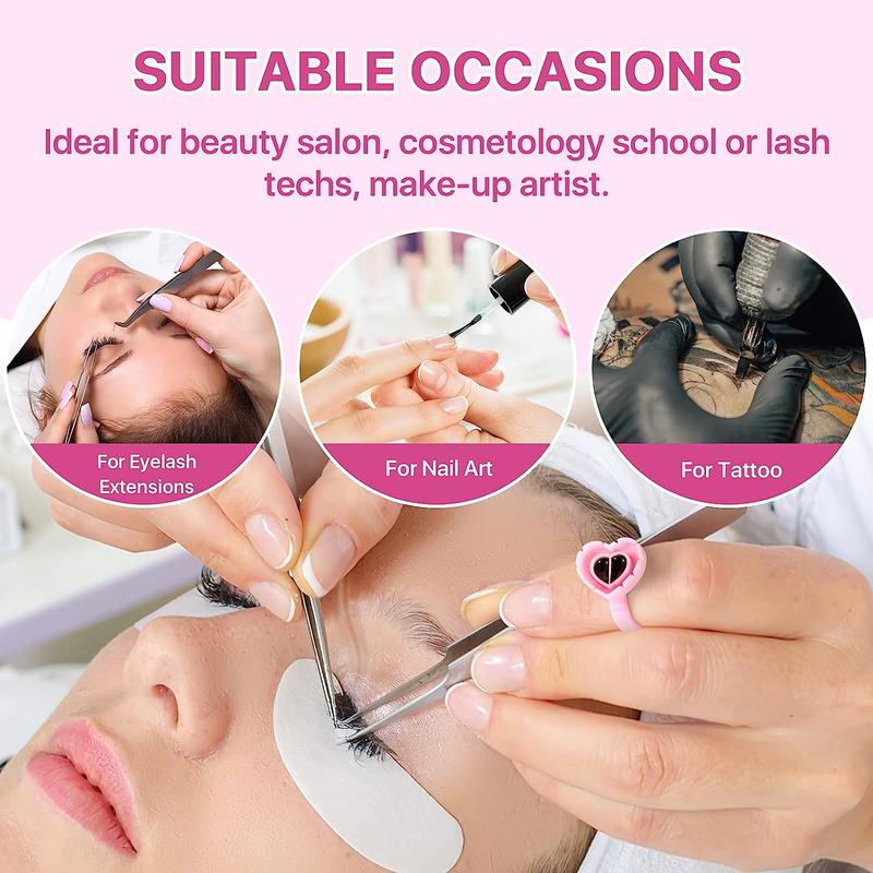 100pcs Eyelash Glue Ring Cup, Lash Glue Holder Cup, Separate Design Eyelash Glue Cup