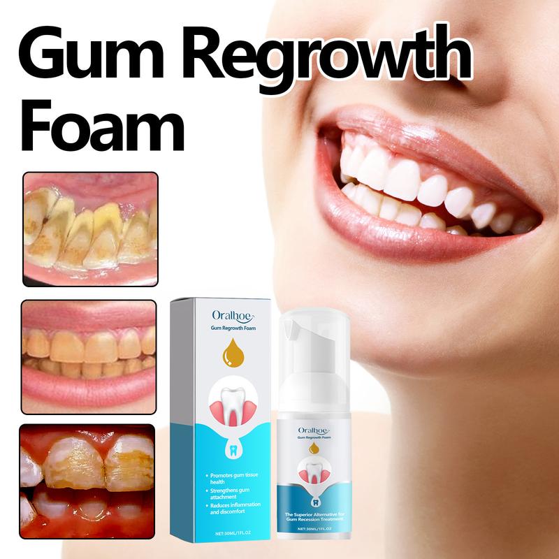 1fl.oz Gum Regrowth Foam - Personal Care Oral Care for Deep Cleaning & Fresh Breath - Gentle, Non-Irritating, Enamel & Cavity Healing Tooth Armor with Herbal Essence for Gaps & Grooves opalescence  whitening Aloe Toothpaste