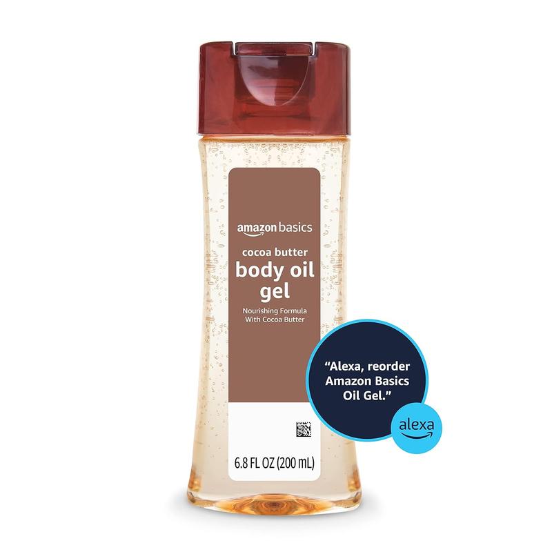 Body Oil Gel with Cocoa Butter, Paraben Free, 6.8 Fl Oz (Pack of 1) (Previously Solimo)