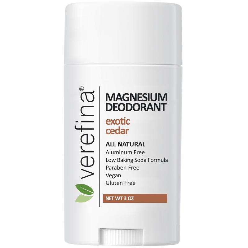 Exotic Cedar Magnesium Deodorant by Verefina – Aluminum-Free, Vegan, for Sensitive Skin with Shea, Cocoa Butter and Coconut Oil