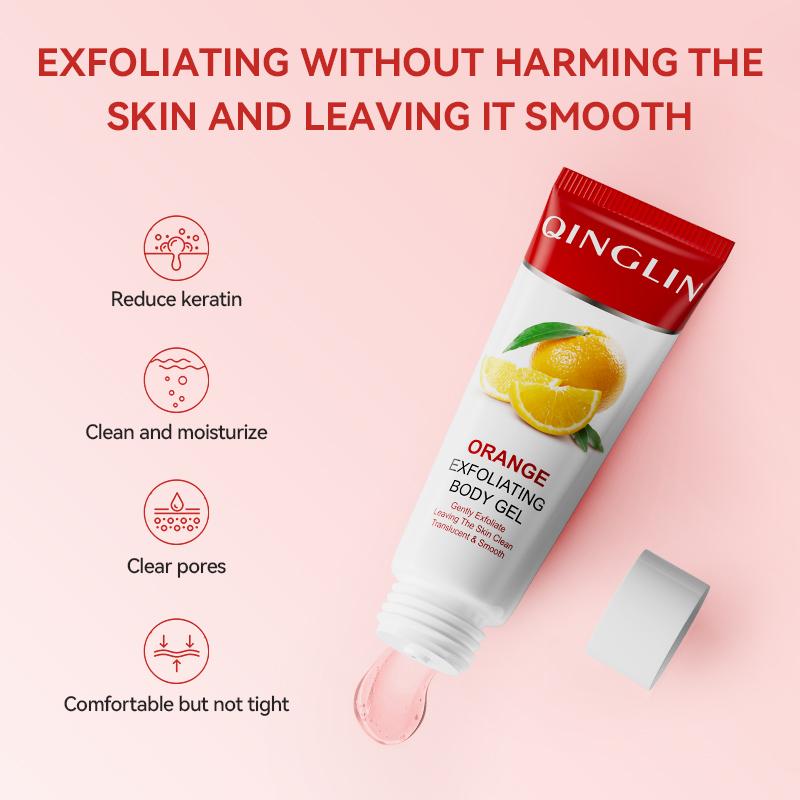 Exfoliating Gel Scrub Orange Scent, Face Body Skin Deep Cleansing Pores, Moisturizing Face, Exfoliating Strawberry Leg Care Women's Exfoliating Body Scrub Men and Women Cleansing (100g)