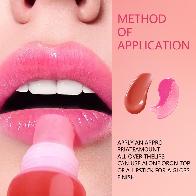 Long-lasting Lip Gloss, Tinted Moisturizing Liquid Lip Balm, Glossy Lip Glaze Stick, Smudge-Proof Plumping Lip Tint for All Occasions Makeup, Girls and Women