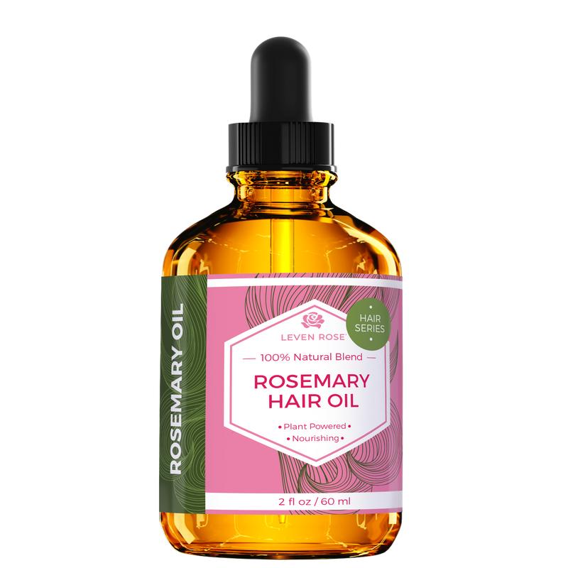 Leven Rose Organic Rosemary Hair Growth Oil 2 oz - Experience Comfort with Castor Oil, Argan Oil & Evening Primrose for Nourished, Moisturized Hair