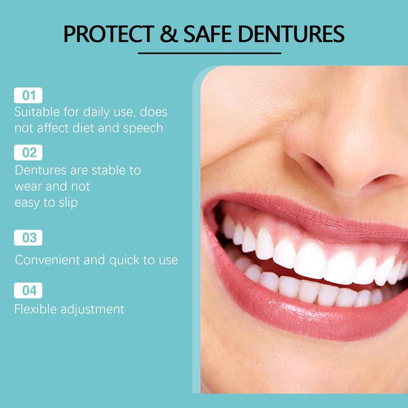 Adjustable Snap-on Denture, 1 2 Pairs Comfortable Natural Temporary Denture, Denture Care Kit for Women & Men, Christmas, Christmas Gift