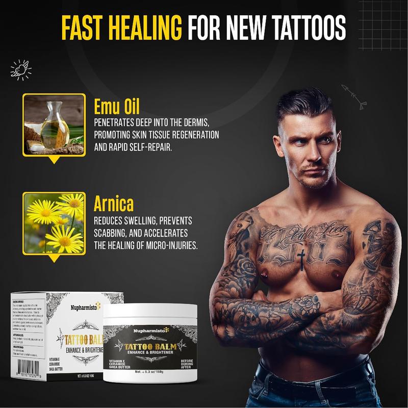 Powerful Tattoo Aftercare Balm For Color Enhancement And Brightening: Fast Tattoo Balm To Revive Old Tattoos & Heal New Ones, Prevents Fading And Blurring