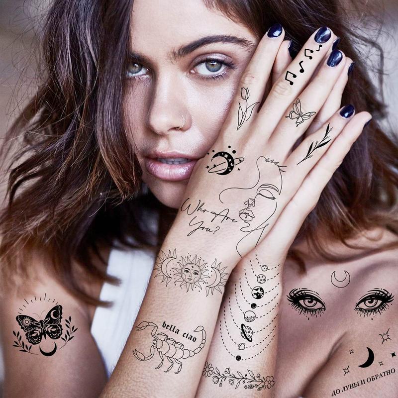 Mixed Style Abstract Pattern Temporary Tattoo Sticker, 28pcs set Fake Tattoo Sticker, Body Art Decoration Sticker For Women & Men