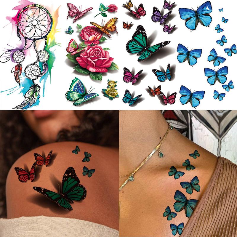 Mixed Style Pattern Temporary Tattoo Sticker (15pcs set), Waterproof Fake Tattoo Sticker, Body Art Sticker For Men & Women