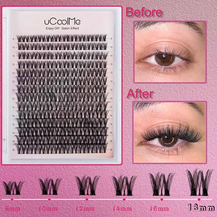 uCoolMe Lash DIY Extension Kit and Lash Clusters 8-18mm | Bond Seal and Remover Eyelash Makeup Eyelashes Cosmetic Lash Extensions Lash Extension Salon Thanksgiving gift