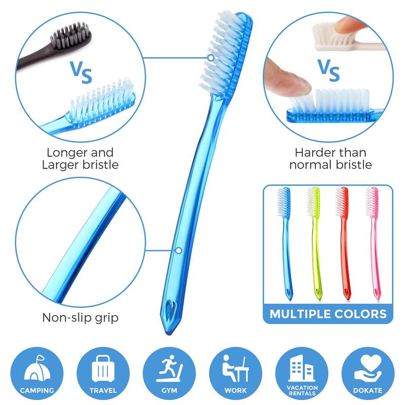 Extra Hard and Firm Toothbrush for Adults Bulk Huge Head Bristle Full Head Toothbrush Manual Toothbrush for Cleaning Tooth Stain Whitening Teeth Toothbrush(8 Pieces)