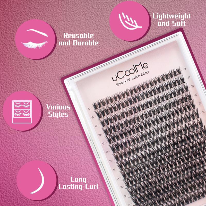 uCoolMe Lash DIY Extension Kit and Lash Clusters 8-18mm | Bond Seal and Remover Eyelash Makeup Eyelashes Cosmetic Lash Extensions Lash Extension Salon Thanksgiving gift