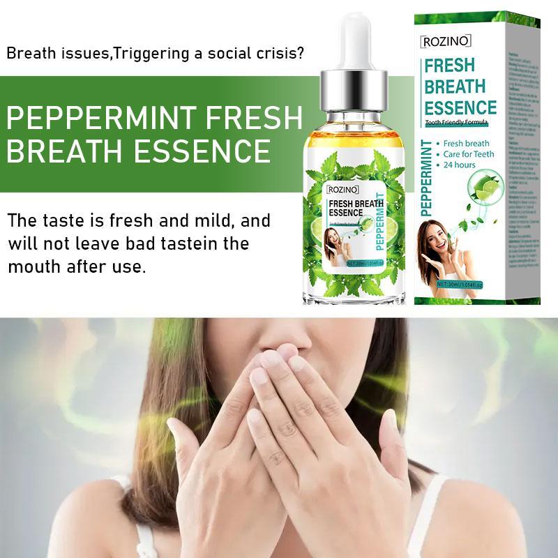 30ML Peppermint Breath Freshening Essence, Oral Care Essence for Relieving Bad Breath Odor, Refresh Breath Serum for Women & Men