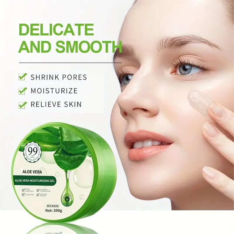 300g Aloe Vera Moisturizing Gel, Soothing Aloe Vera Gel, Deep Hydration Face and Body Care Gel, Light and Non-greasy Formula, Suitable for All Skin Types