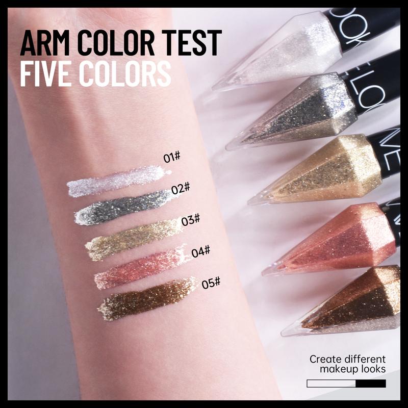 5pcs Waterproof Glitter Shimmer Eyeliner Set for Long-Lasting Eye Makeup - Beauty Cosmetics for Party & Dating Use Lipliner Long Lasting