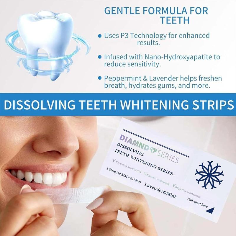 Disposable 16 tooth strips for whitening, removing dirty marks on teeth, healthy teeth and whitening teeth