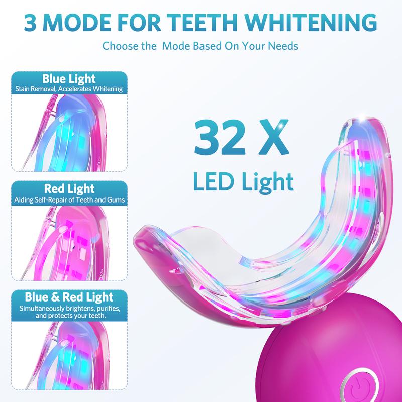 BESTEK LED Teeth Whitening Kit with 32X LED Acceleration Light, 35% Urea Peroxide Gel, and 7-14 Day Treatment - 4 Gel Pieces