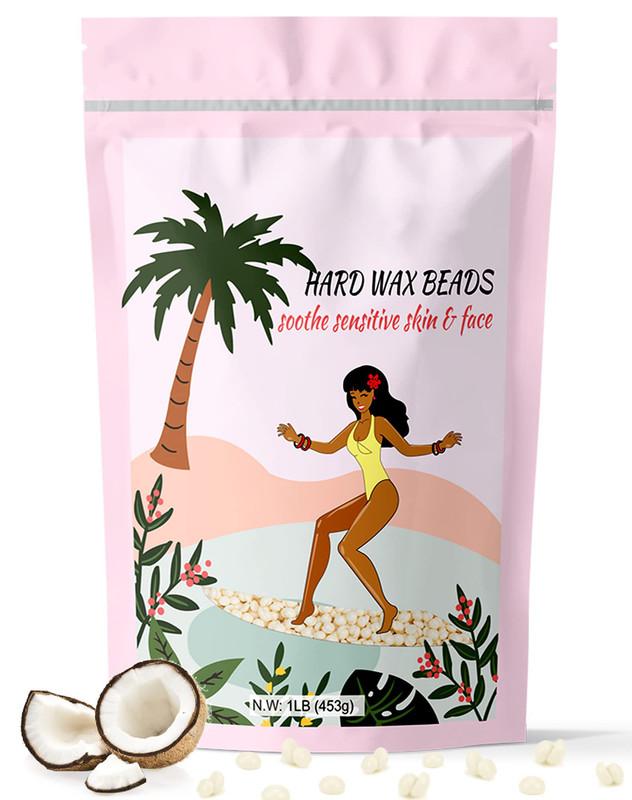 1lb Refill Wax Beans for Hair Removal Kit, Brazilian Coarse Waxing for Bikini, Face, Eyebrow, Back, Chest, Legs, Armpit, At Home Waxing Beads for Women Men , Hair removal , Hair removal cream Body Care Coconut