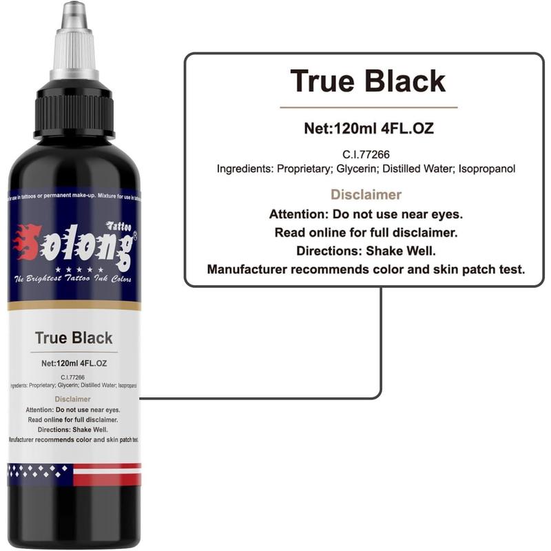 Tattoo Professional Ink Black Tattoo Pigment for Shading and Lining 4oz (120ml) TI302-120-019