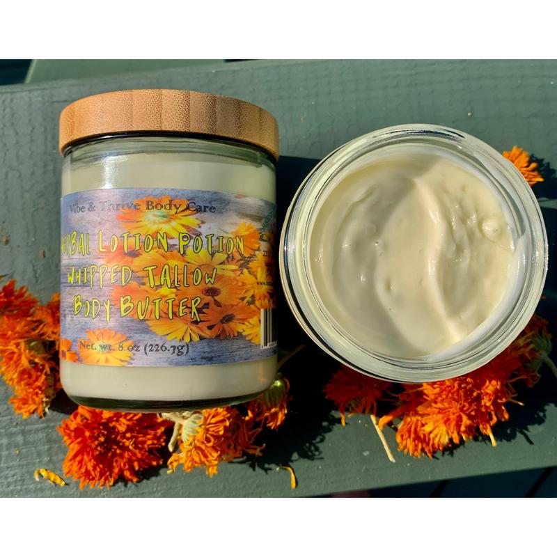 Herbal Lotion Potion Whipped Tallow Body Butter (Skin Repair For Your Face & Body)