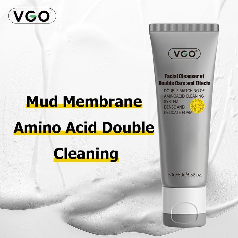 VGO Facial Cleanser of Double Care and Effets All types of skins Cleanse and moisturize-A Cleansing Skincare Gentle Charcoal Comfort SkinRepair Facial Wash Facial Cleansing skin repair anti-aging hydrating facial serum facial care vgo- facial serum