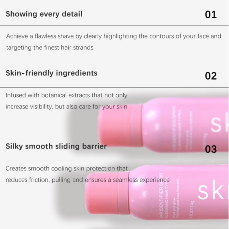 skn body (spray plus razor)Hair Identifier Spray for Face Shaving, Thanksgiving, Christmas gifts,Skin Body Face Hair Identifier Spray, Skin Dermaplaning Spray for Face dermo planing Body Care Hair Removal peach fuzz white spray gentle hair