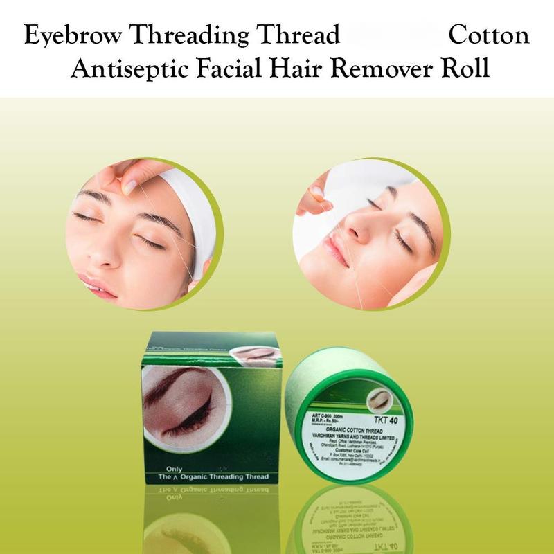 2 Spool X 300M Organic Cotton Eyebrow Threading Thread - India - Epilator Tool For Upper Lip Chin Forehead Ibrow Hair Removal