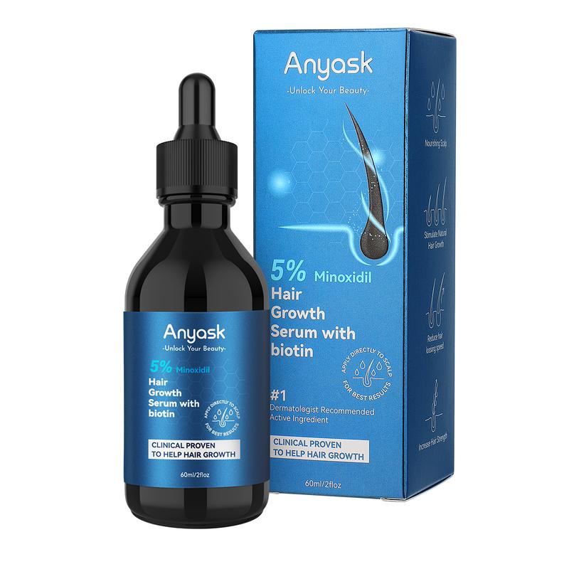 Anyask 5% Minoxidil Hair Growth Oil   Natural Treatment for Thicker Longer Fuller Healthier Hair 60ml Haircare Comfort Keratin