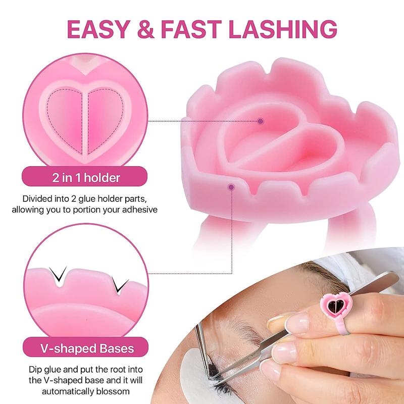 100pcs Eyelash Glue Ring Cup, Lash Glue Holder Cup, Separate Design Eyelash Glue Cup