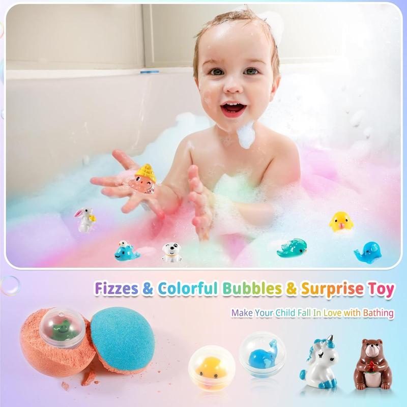 Natural Organic Kids Bath Bombs Gift Set with Surprise Toys Inside - 24 Pack - Skin Care, Skin Repair