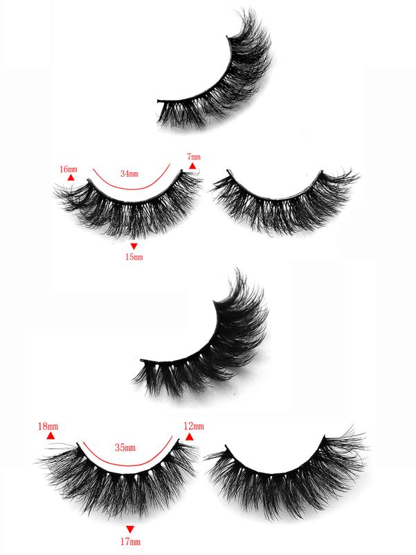 3D5D 27 Pairs Faux Mink Lashes 3 Style Fluffy False Eyelashes  Pack Russian Cat Eye Lash Extension Kit Makeup Cosmetic