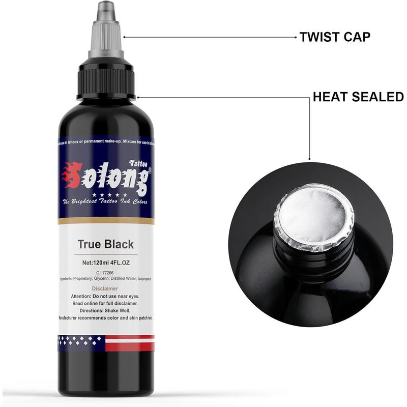 Tattoo Professional Ink Black Tattoo Pigment for Shading and Lining 4oz (120ml) TI302-120-019