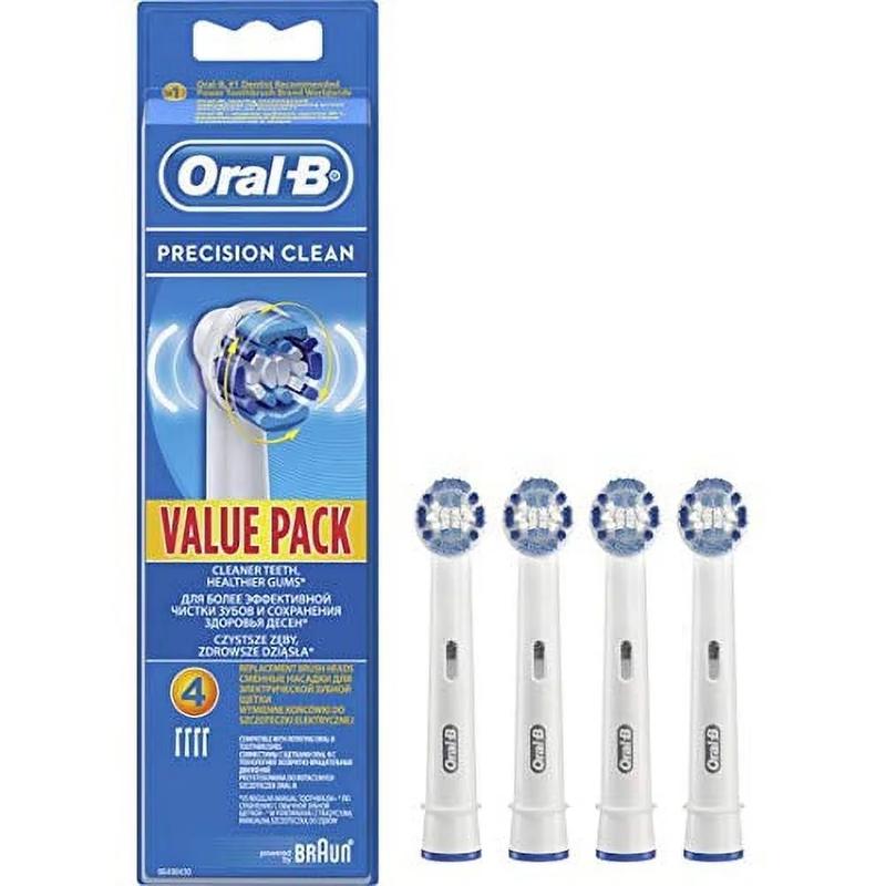 Braun Oral-B Precision Clean Toothbrush Replacement Heads, 4 Count, White