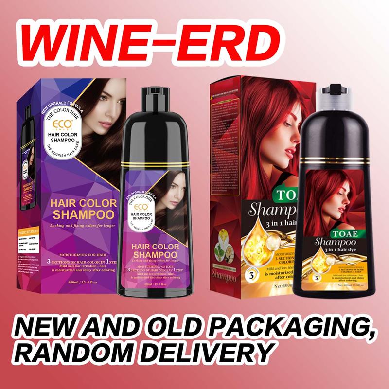 Wine-red &Brown&Black Hair Color Shampoo for Gray Hair Instant Hair Dye Shampoo for Men & Women-3 in 1 Color Shampoo for Dark Hair-Colors in Minutes-Long Lasting-Safe & Easy to Use. Haircare Salon Bowl Dark Brown