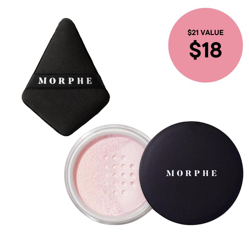 Morphe Exclusive Bake Bundle, Bake + Set Setting Powder with Dual-Sided Powder Puff