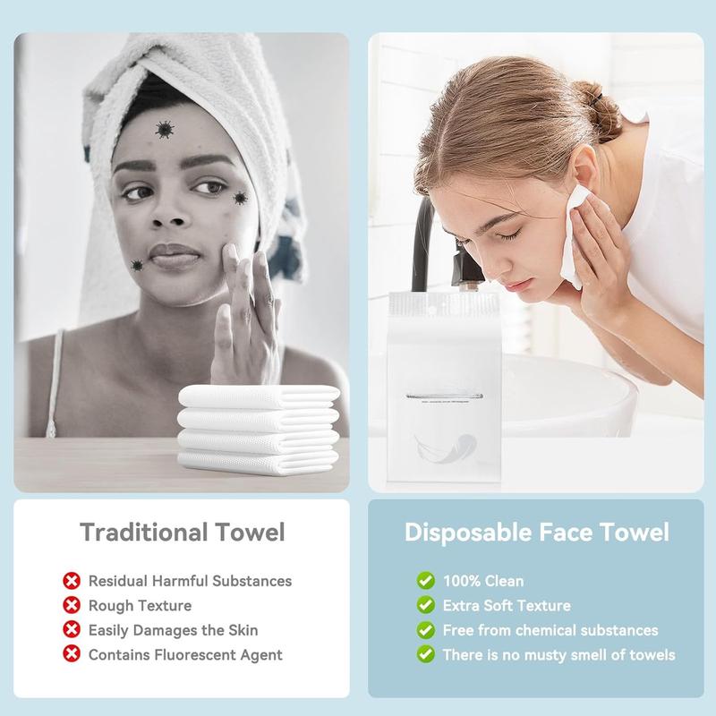 Clean Towels XL(TM), Hang Up Bottom Pull Face Towel,  USDA Biobased Face Towel, Disposable Face Towelette, Makeup Remover Dry Wipes, Ultra Soft, 180 Ct, Value Family Size, 1 Pack