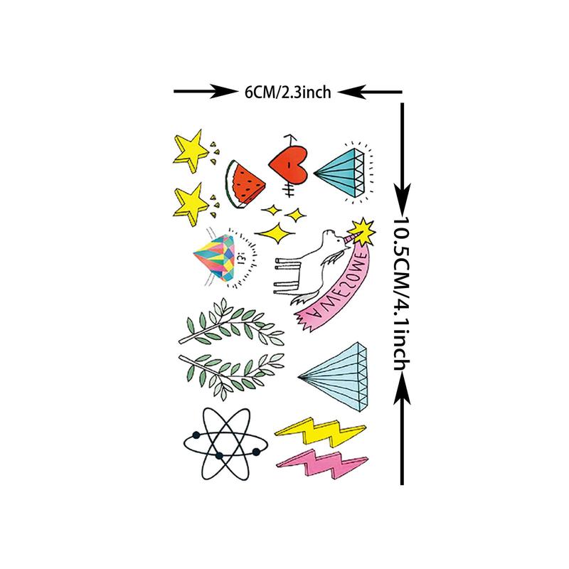 Mixed Style Pattern Temporary Tattoo Sticker (15pcs set), Waterproof Fake Tattoo Sticker, Body Art Sticker For Men & Women