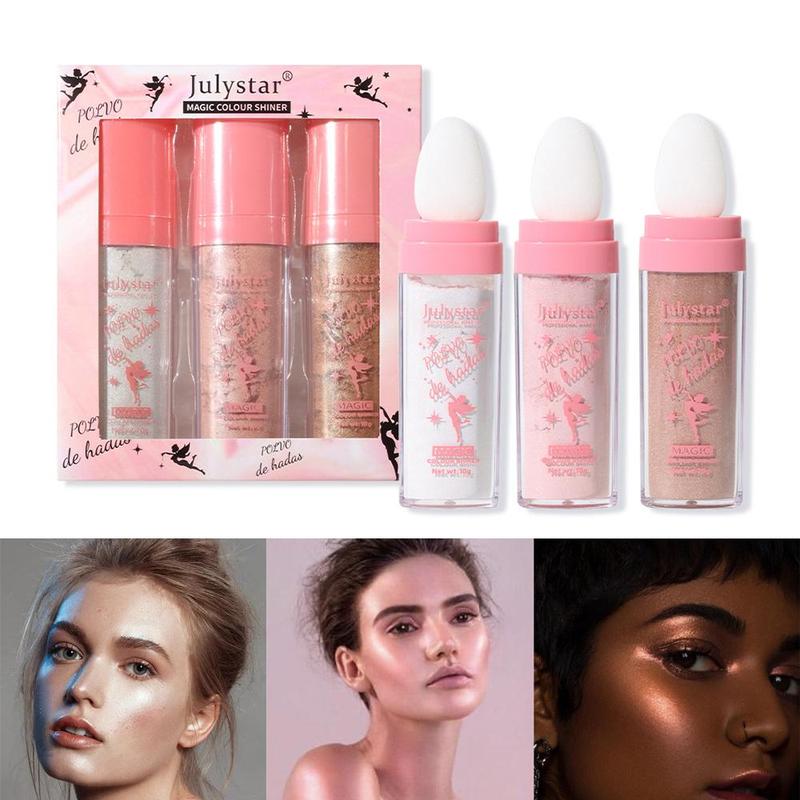 Highlighter Pen, Summer Long Lasting Pearly Makeup Powder for Face & Body, Glitter Blush with Sponge Tip, highlighter makeup, Facial Cosmetic, Preppy Makeup Products, Cosmetic Products, Makeup Set, Christmas Gift