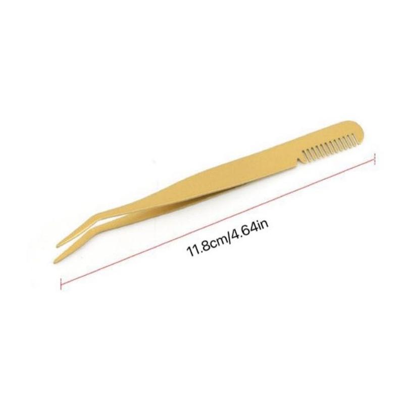 Stainless Steel Eyebrow Tweezer with Eyebrow Comb, Eyelash Tweezer, Professional Makeup Tool For Women