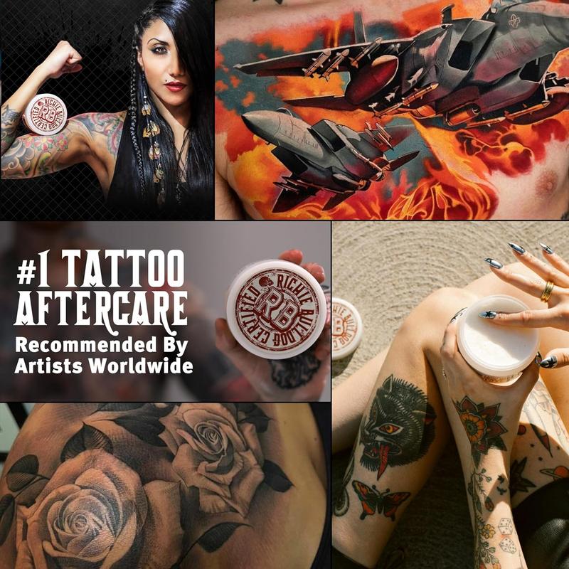 Tattoo Aftercare 5oz Tattoo Balm, Heals + Protects New Tattoos and Rejuvenates Older Tattoos - 100% Vegan Cream No-Petroleum Color Luxury