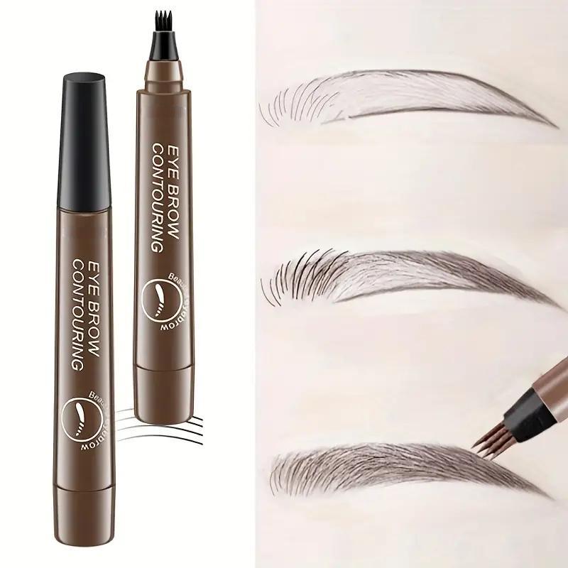 4 Fork Eyebrow Pencil, 1 Count Waterproof Long Lasting Eyebrow Pen, Brow Styling Makeup Tool for Women