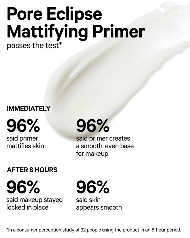 Milk Makeup Pore Eclipse Mattifying Primer - Face Primer - Smooths Skin, Controls Shine & Minimizes Look of Pores - Up to 8-Hour Wear - Non-Comedogenic - Vegan, Cruelty Free