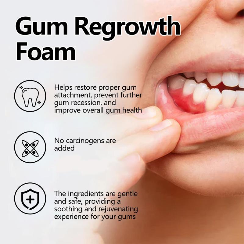 1fl.oz Gum Regrowth Foam - Personal Care Oral Care for Deep Cleaning & Fresh Breath - Gentle, Non-Irritating, Enamel & Cavity Healing Tooth Armor with Herbal Essence for Gaps & Grooves opalescence  whitening Aloe Toothpaste